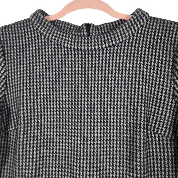 Boden Opal Jersey Dress Women 8P Petite Jacquard Houndstooth Mod Shift Mock Neck - Picture 3 of 12